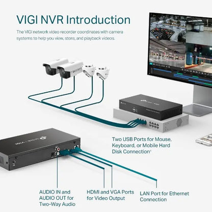(CH)TP-Link VIGI NVR1008H 8 Channel Network Video Recorder, 24/7 Continuous Recording, Up To 10TB... - Image 4