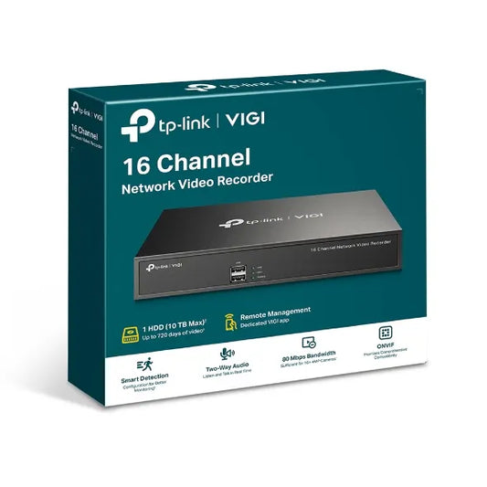 (CH)TP-Link VIGI NVR1016H 16 Channel Network Video Recorder, 24/7 Continuous Recording, Up To 10T...