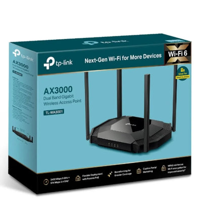 TP-Link TL-WA3001 AX3000 Gigabit Wi-Fi 6 Access Point, 3000 Mbps Dual Band WiFi , Passive PoE, Mu...