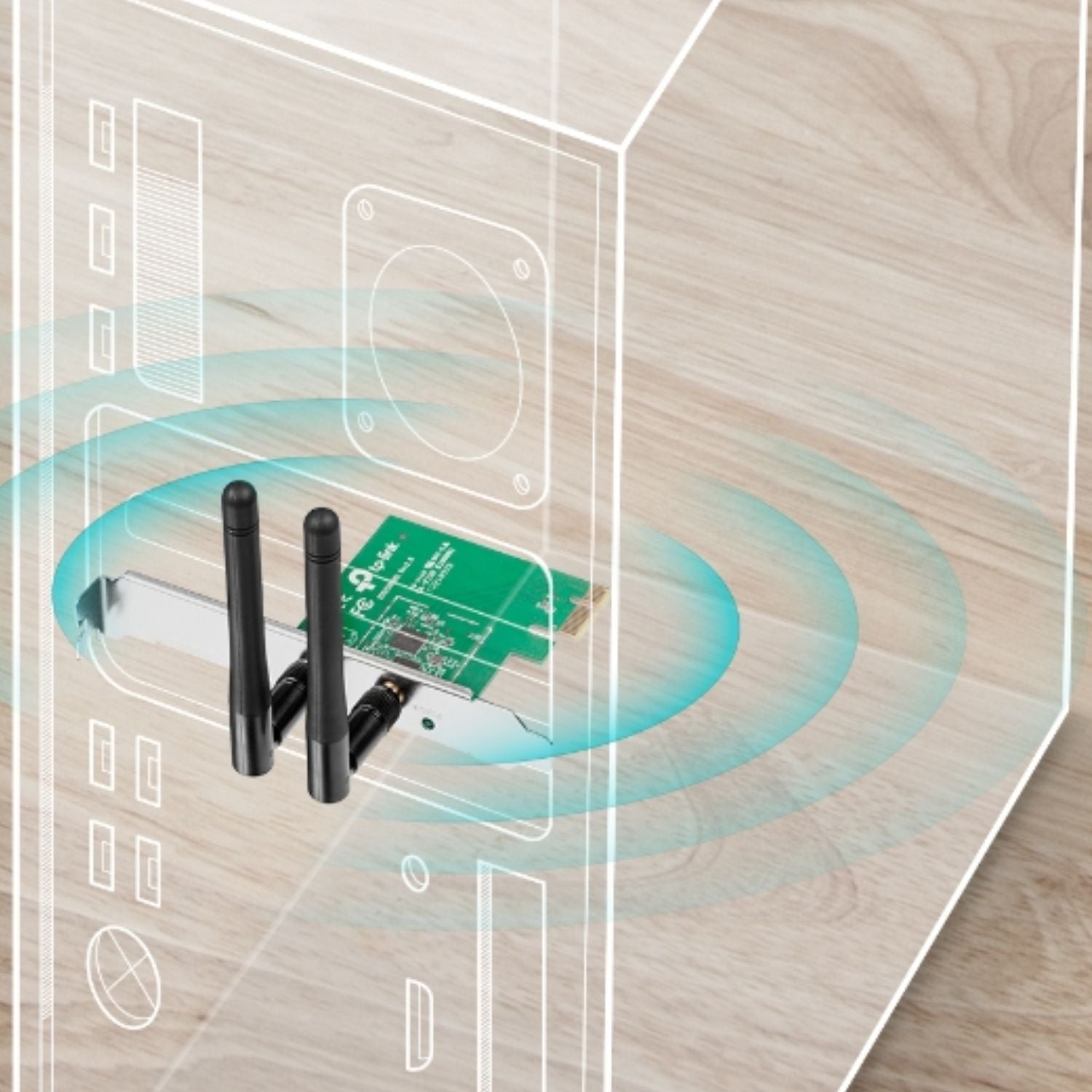 TP-Link TL-WN881ND N300 Wireless N PCI Express Adapter 2.4GHz (300Mbps) 802.11bgn 2x2dBi Detachab... - Image 4