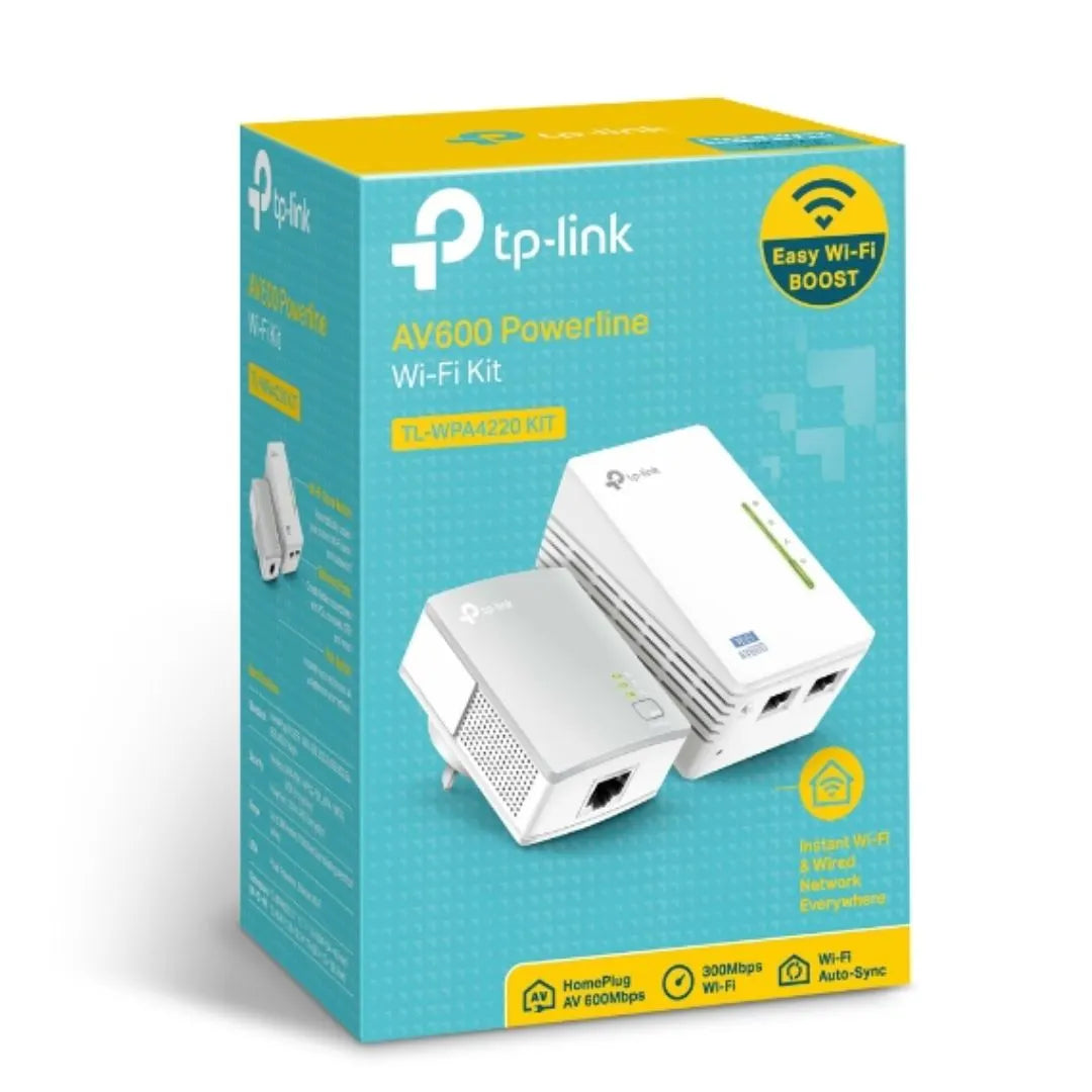 TP-Link TL-WPA4220 KIT 300Mbps AV600 Wi-Fi Powerline Extender Starter Kit 600Mbps HomePlug AV 300...