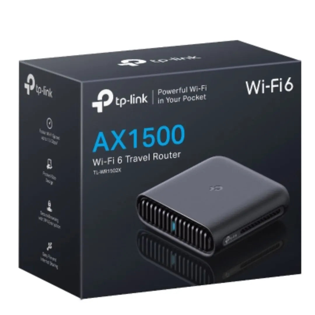 (E)TP-Link TL-WR1502X AX1500 Wi-Fi 6 Travel Router, 1201 Mbps at 5 GHz + 300 Mbps at 2.4 GHz, 2×...