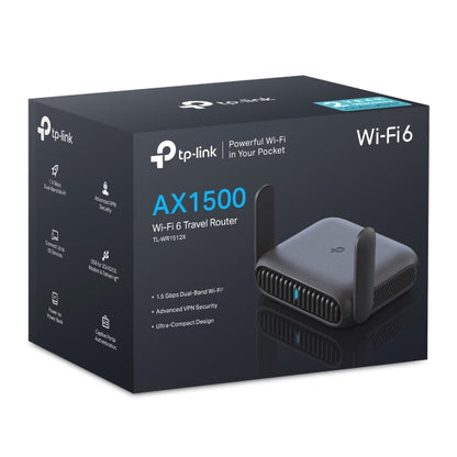 TP-Link TL-WR1512X AX1500 Wi-Fi 6 Travel Router with AX1500 dual-band, multi-mode (AP/RE/Hotspot)...