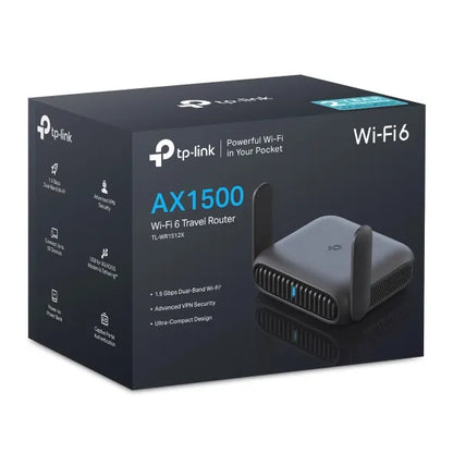TP-Link TL-WR1512X AX1500 Wi-Fi 6 Travel Router with AX1500 dual-band, multi-mode (AP/RE/Hotspot)...