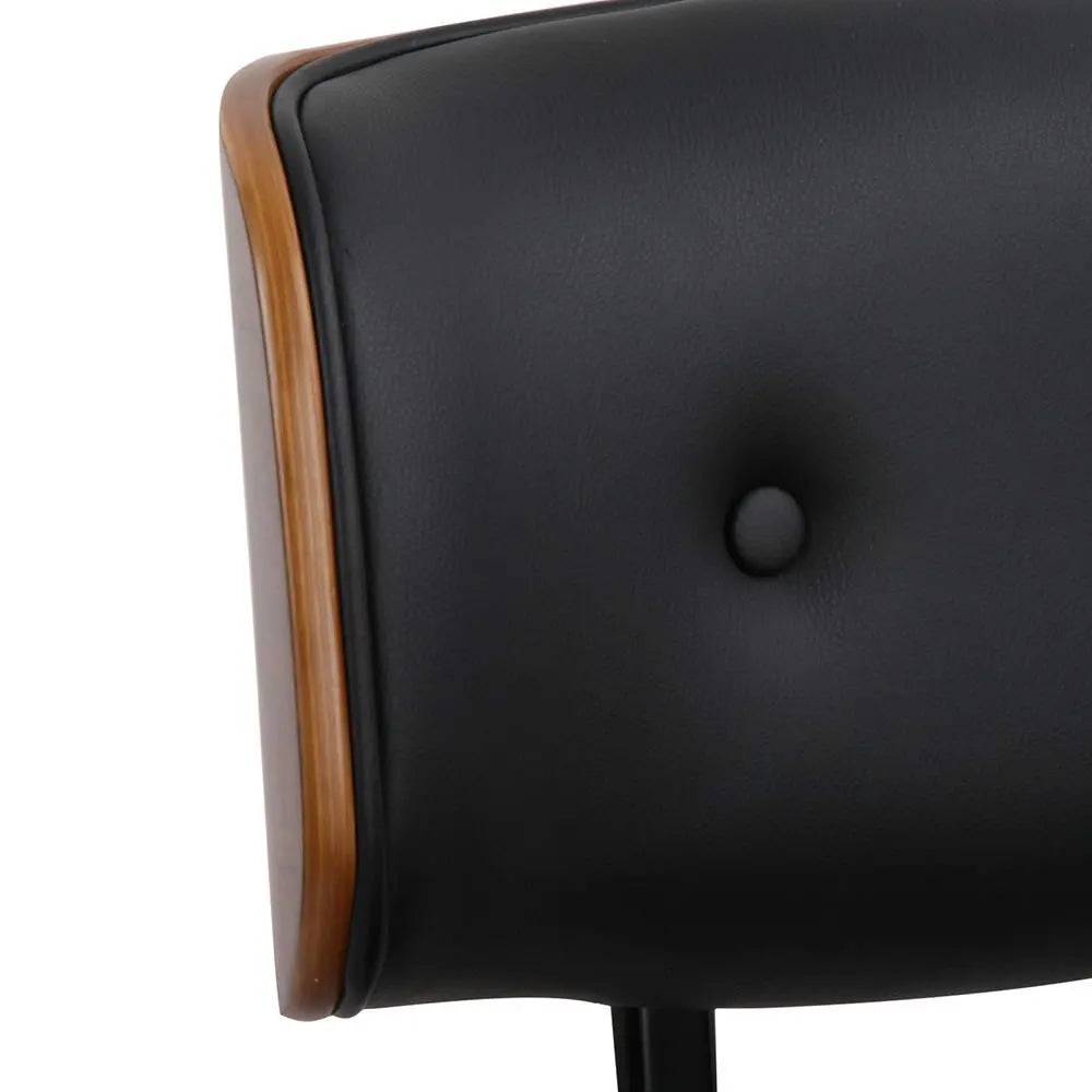 Artiss Wooden Office Chair PU Seat Black Brown - Image 8