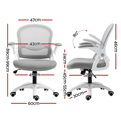 Artiss Mesh Office Chair Mid Back Grey - Image 2