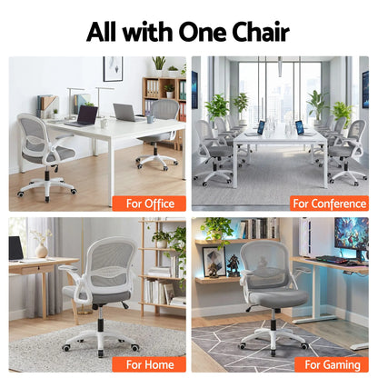 Artiss Mesh Office Chair Mid Back Grey - Image 9