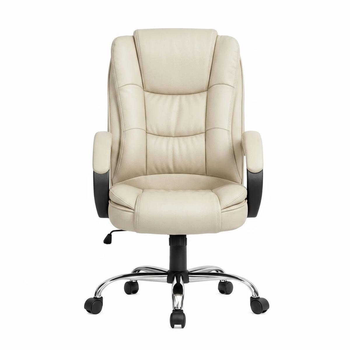 Artiss Executive Office Chair Leather Tilt Beige - Image 3