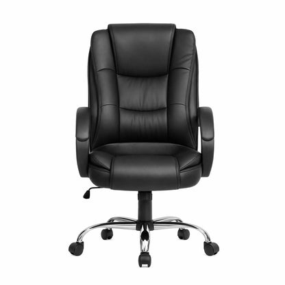 Artiss Executive Office Chair Leather Tilt Black - Image 3