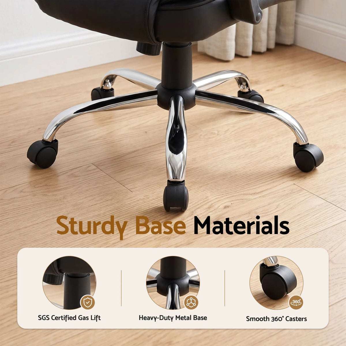 Artiss Executive Office Chair Leather Tilt Black - Image 7