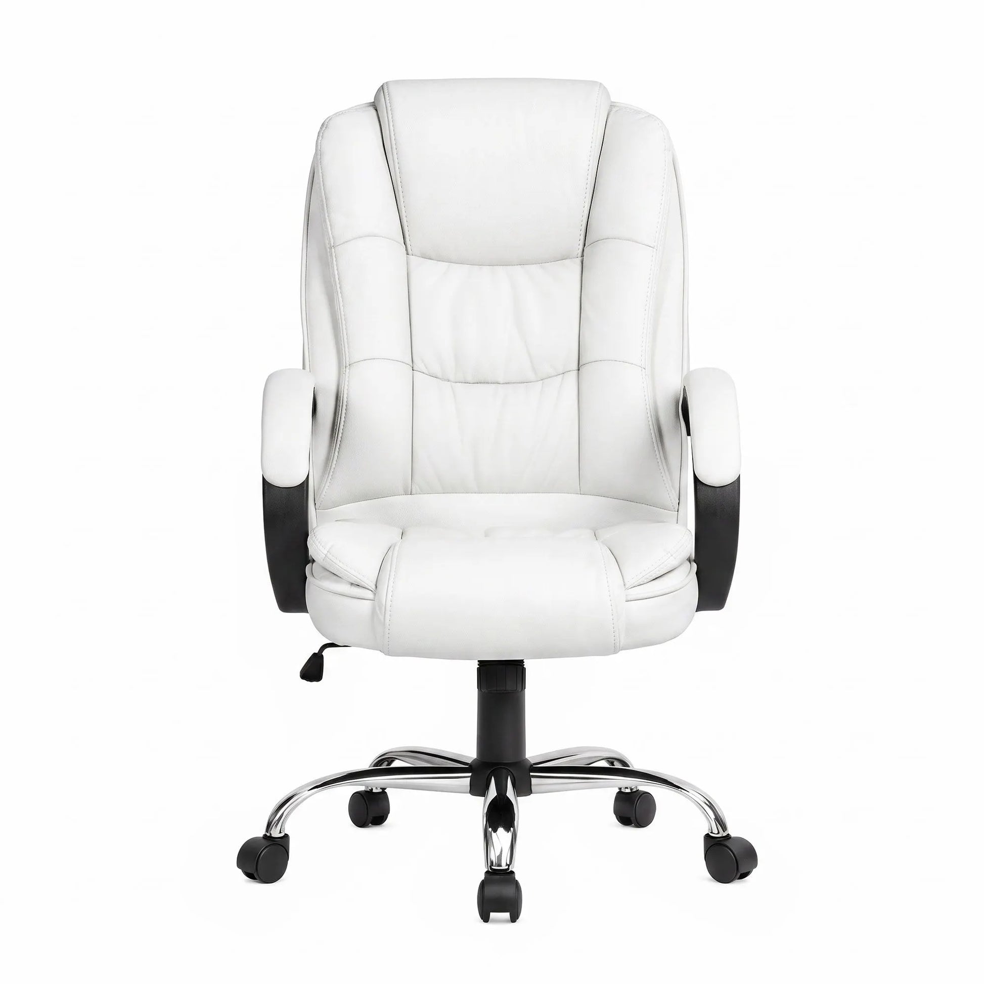 Artiss Executive Office Chair Leather Tilt White - Image 3