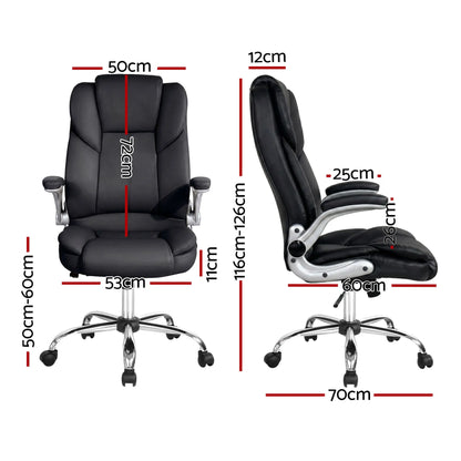 Artiss Executive Office Chair Leather Tilt Black - Image 2