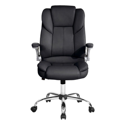 Artiss Executive Office Chair Leather Tilt Black - Image 3