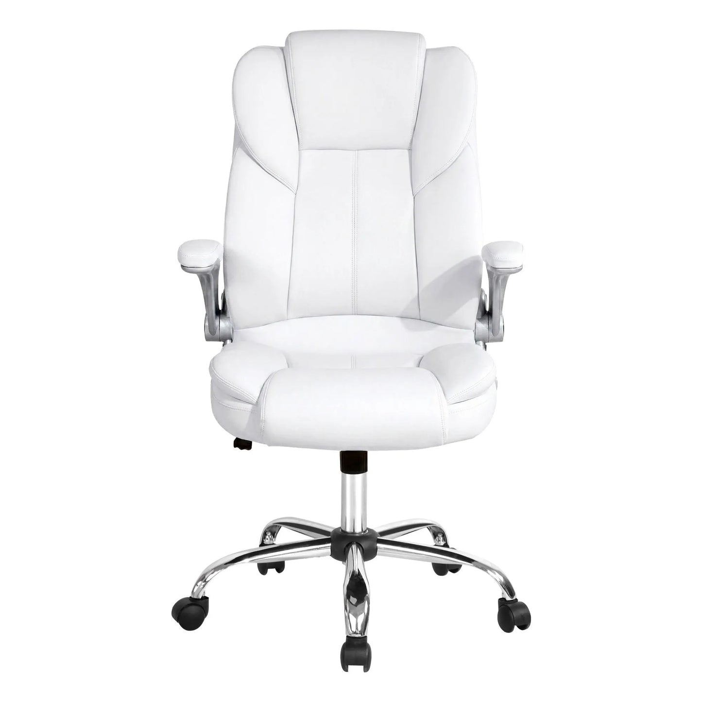 Artiss Executive Office Chair Leather Tilt White - Image 3