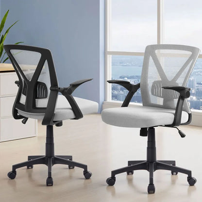 Artiss 2x Mesh Office Chair Mid Back Grey - Image 7