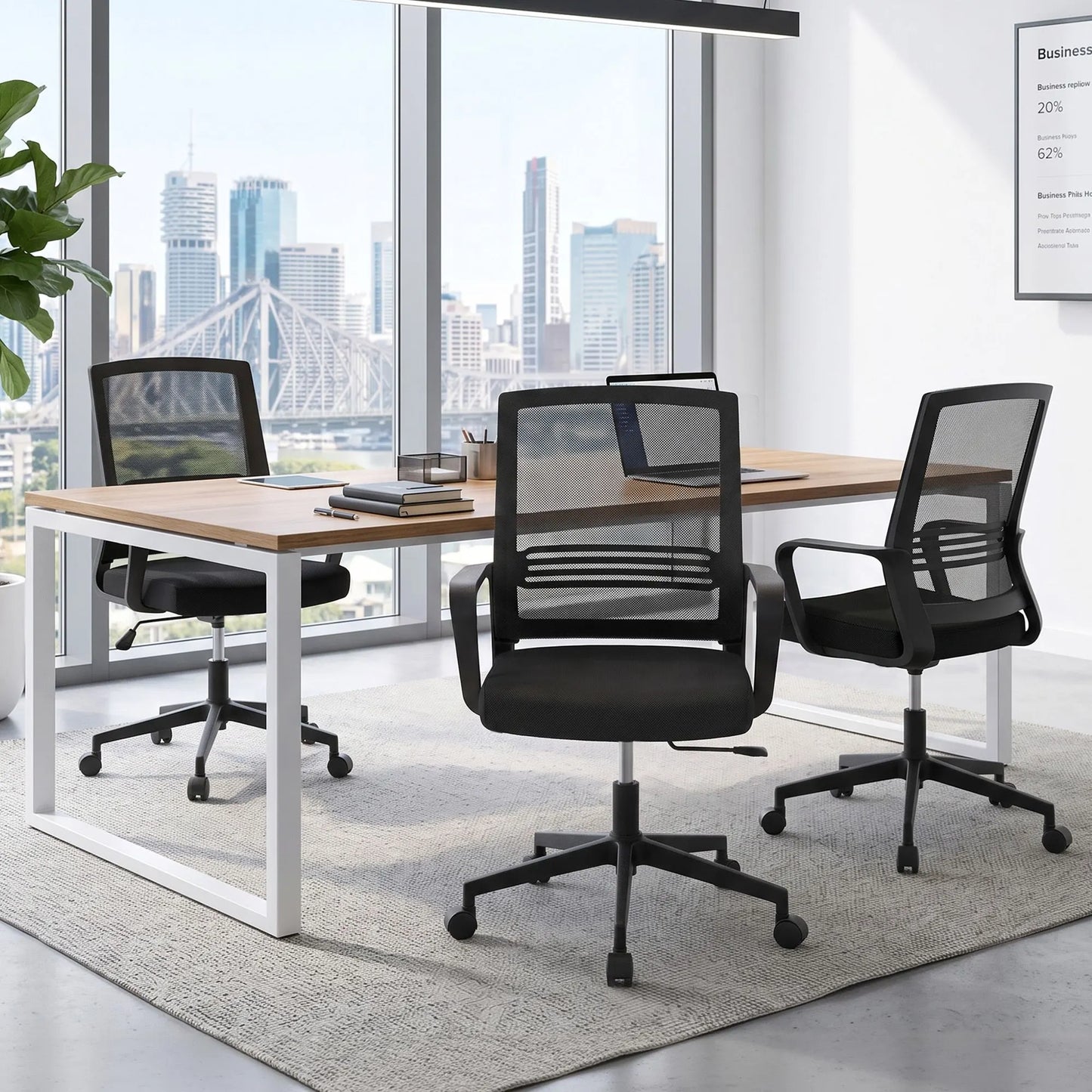 Artiss Mesh Office Chair Mid Back Black - Image 9