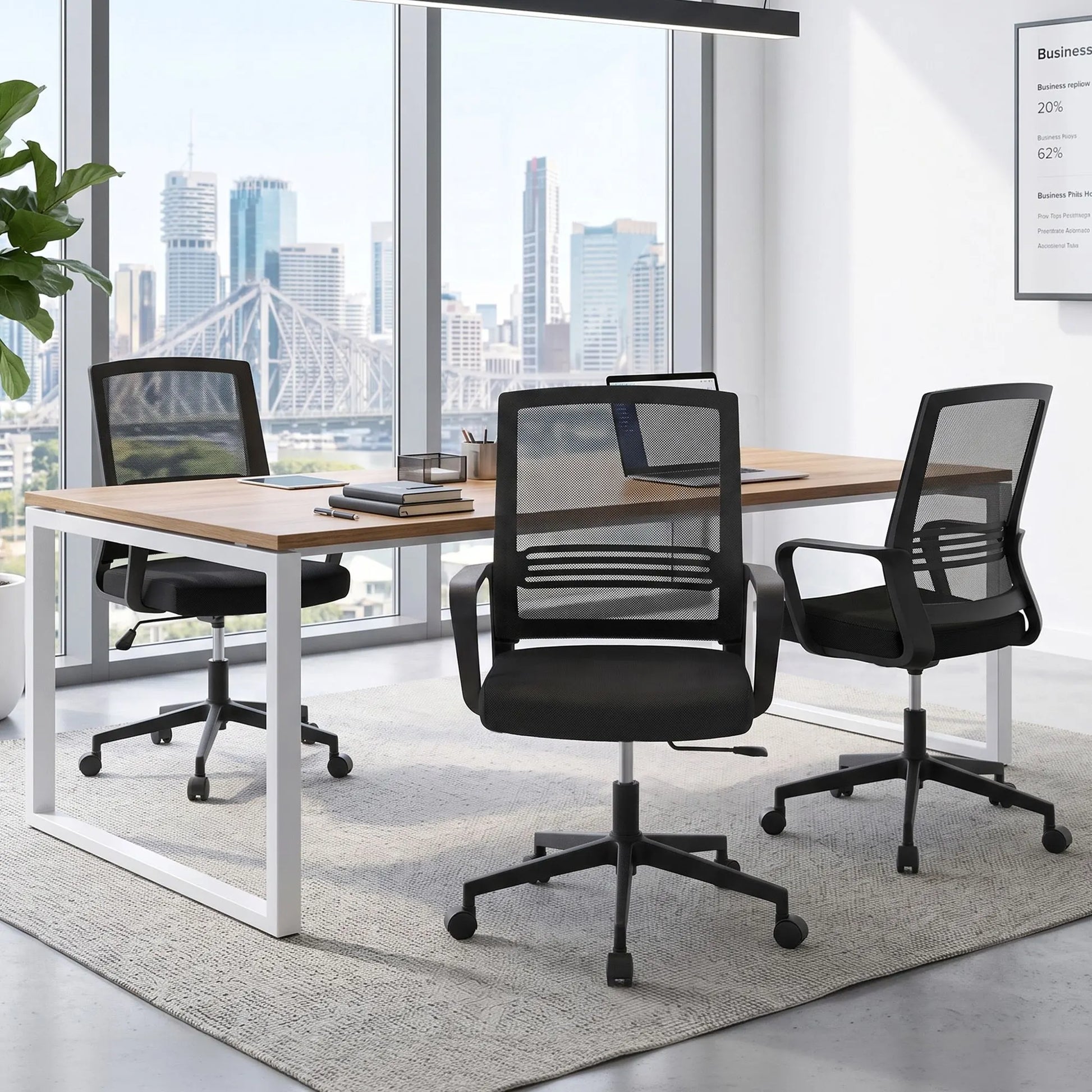 Artiss Mesh Office Chair Mid Back Black - Image 9