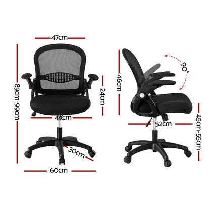 Artiss 2x Mesh Office Chair Computer Gaming Desk Chairs Work Study Mid Back - Image 2
