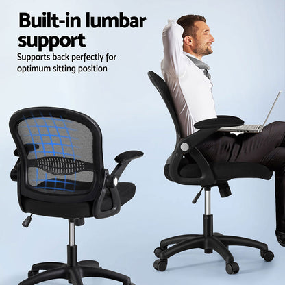 Artiss 2x Mesh Office Chair Computer Gaming Desk Chairs Work Study Mid Back - Image 5