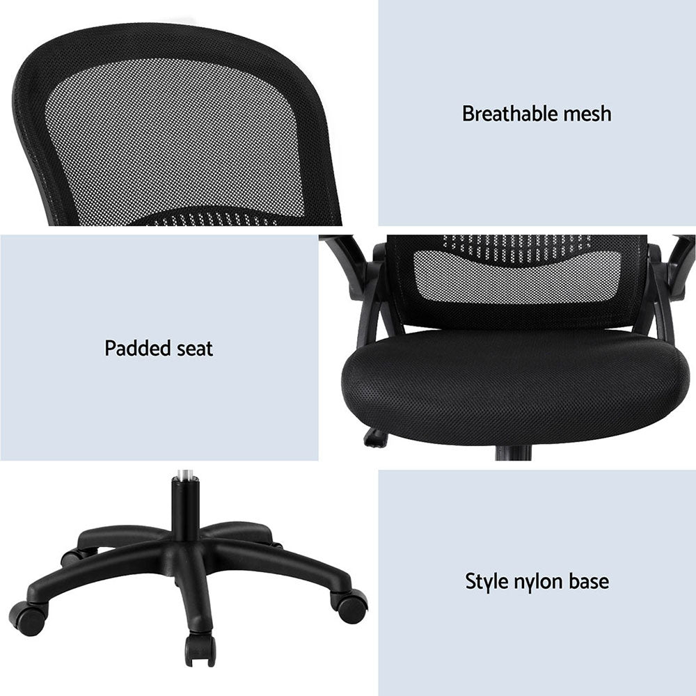 Artiss 2x Mesh Office Chair Computer Gaming Desk Chairs Work Study Mid Back - Image 6