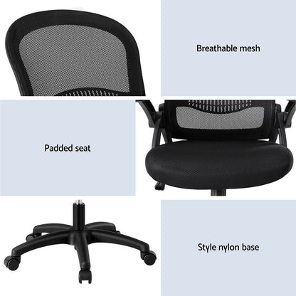 Artiss 2x Mesh Office Chair Computer Gaming Desk Chairs Work Study Mid Back - Image 6