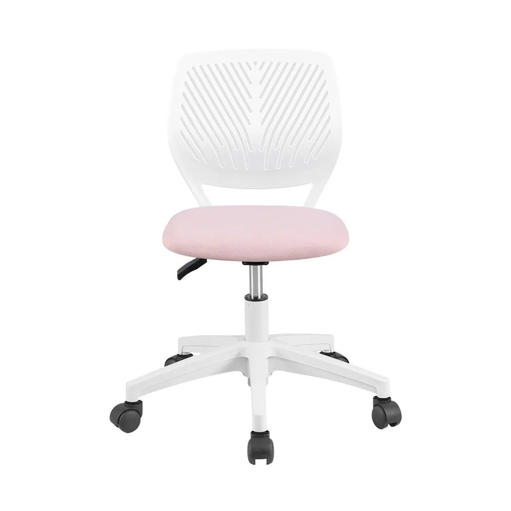 Artiss Ergonomic Office Chair Armless Study Chair Height Adjustable for Girls Boys Teens Pink - Image 3