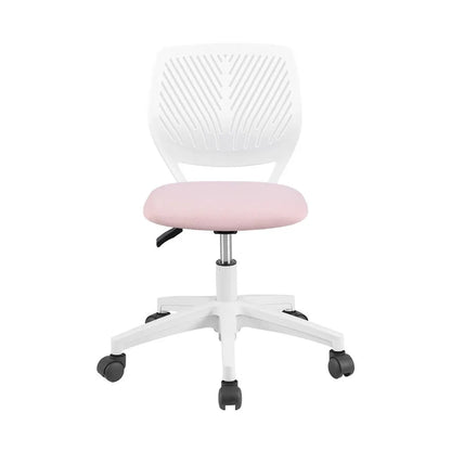 Artiss Ergonomic Office Chair Armless Study Chair Height Adjustable for Girls Boys Teens Pink - Image 3