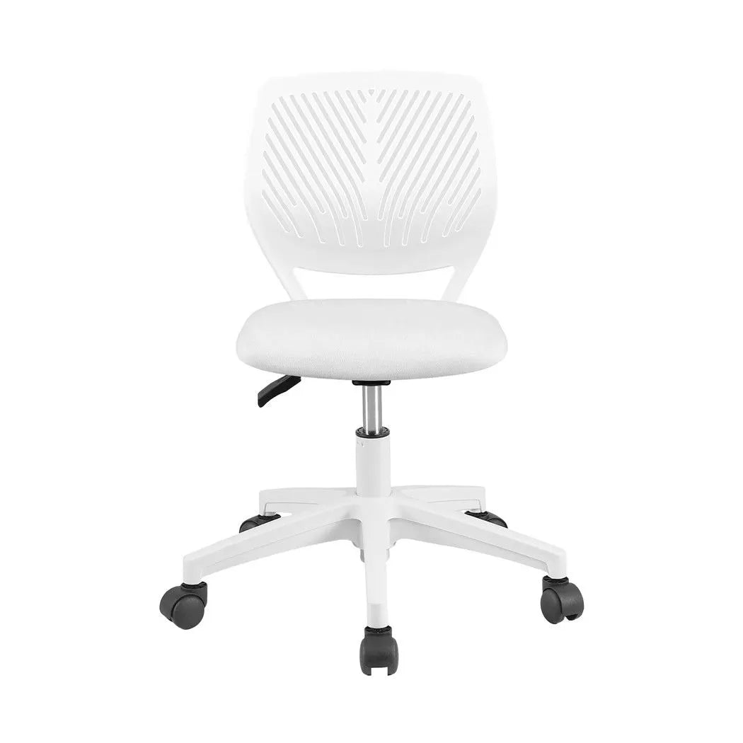 Artiss Ergonomic Office Chair Armless Study Chair Height Adjustable for Girls Boys Teens White - Image 3