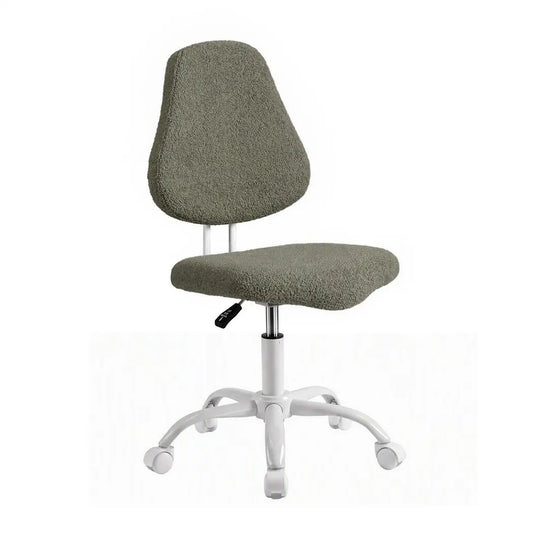 Artiss Armless Office Chair Ergonomic Soft Fleece Height Adjustable Vanity Desk Chair Green