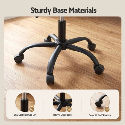 Artiss Ergonomic Office Chair Armless Height Adjustable Computer Desk Chair Fabric Dark Grey - Image 8