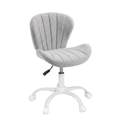 Artiss Ergonomic Office Chair Armless Height Adjustable Computer Desk Chair Fabric Light Grey - Image 2