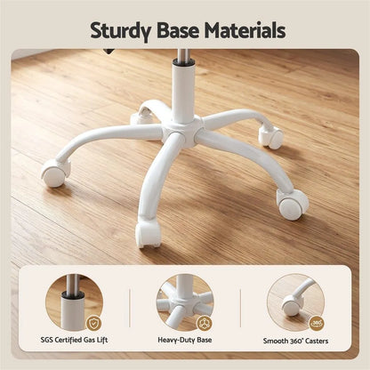 Artiss Ergonomic Office Chair Armless Height Adjustable Computer Desk Chair Fabric Light Grey - Image 8
