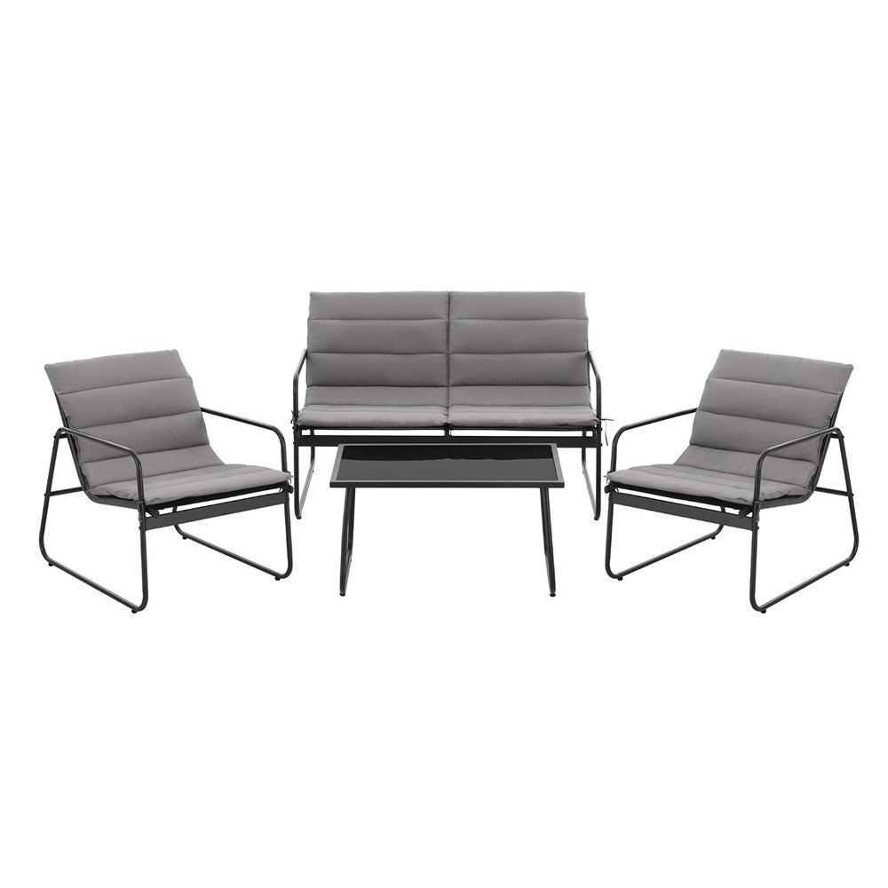 Gardeon 4PCS Outdoor Sofa Set Table and Chairs Cushion textilene Patio Furniture - Image 3