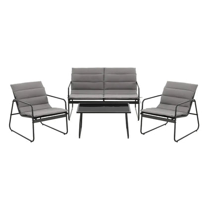 Gardeon 4PCS Outdoor Sofa Set Table and Chairs Cushion textilene Patio Furniture - Image 3
