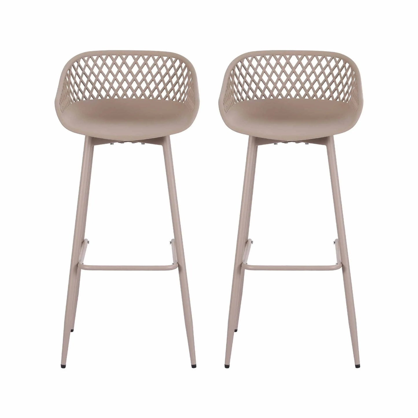 Gardeon 2PC Outdoor Bar Stools Plastic Metal Dining Chair Patio Furniture Coffee - Image 3