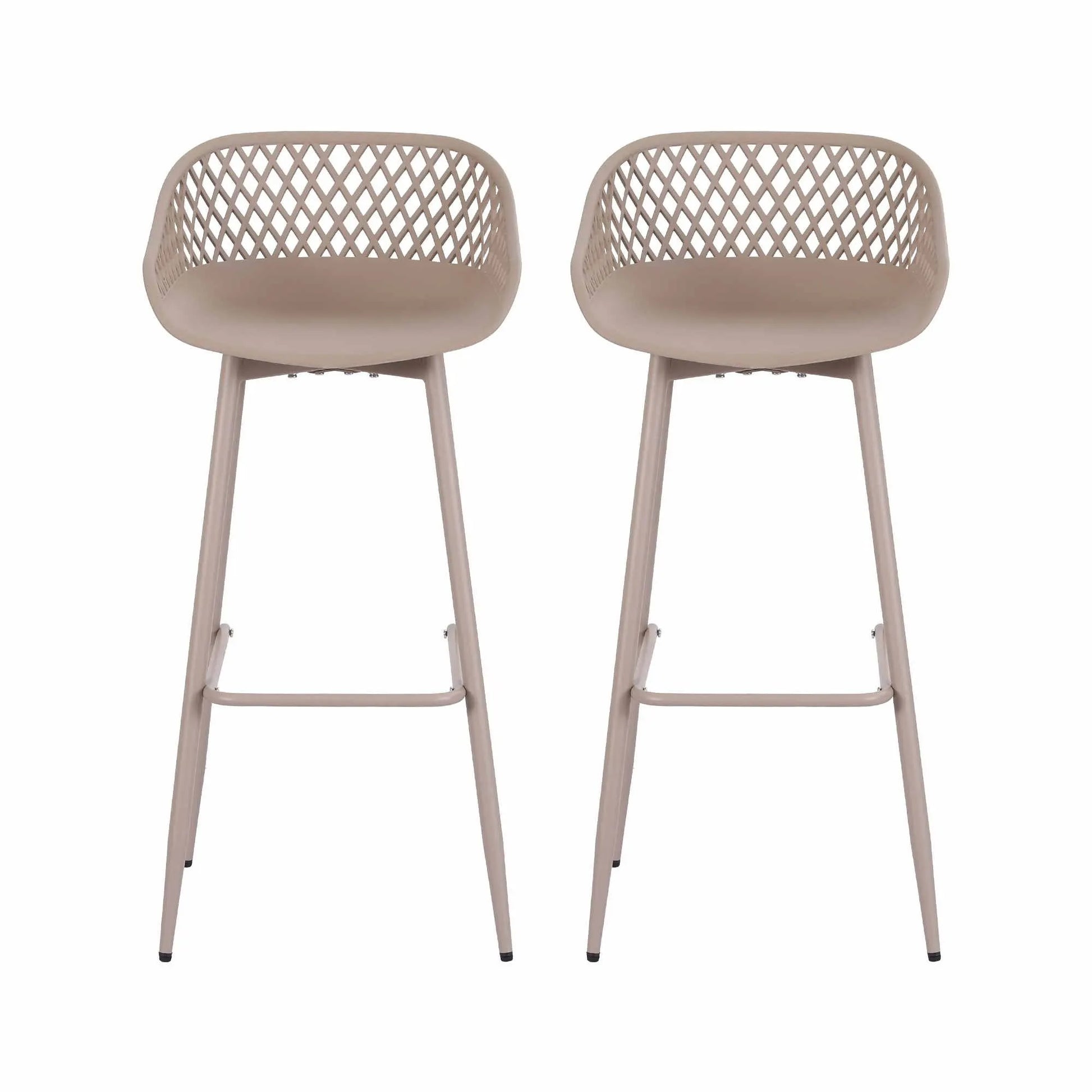 Gardeon 2PC Outdoor Bar Stools Plastic Metal Dining Chair Patio Furniture Coffee - Image 3