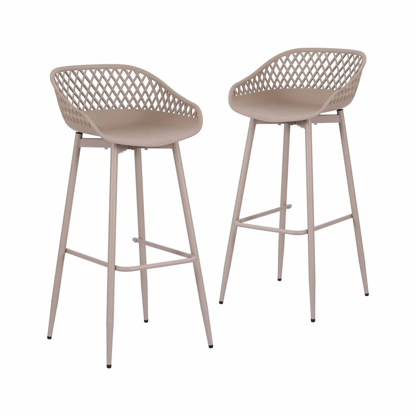 Gardeon 2PC Outdoor Bar Stools Plastic Metal Dining Chair Patio Furniture Coffee - Image 7