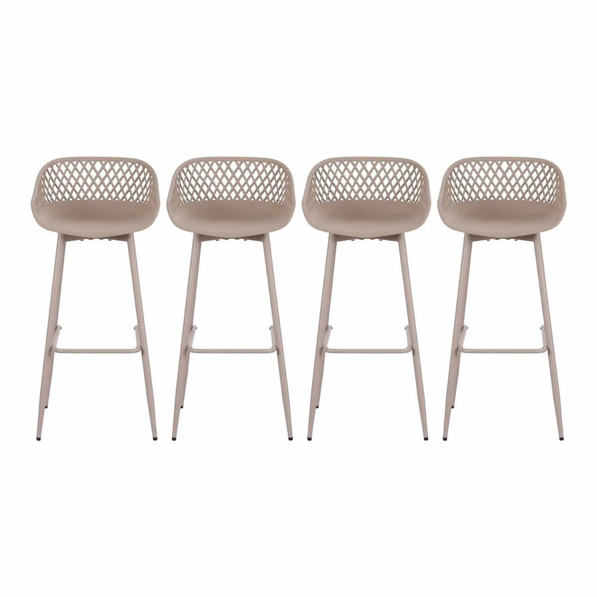 Gardeon 4-Piece Outdoor Bar Stools Plastic Metal Dining Chair Furniture Coffee - Image 3
