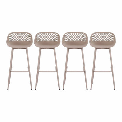 Gardeon 4-Piece Outdoor Bar Stools Plastic Metal Dining Chair Furniture Coffee - Image 3