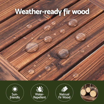 Gardeon Garden Benches Garden Seating Backless Timber Seat 150cm Brown - Image 7