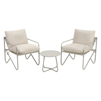 Gardeon Outdoor Bistro Set 3 Piece Patio Furniture Conversation Table and Chairs Khaki - Image 9