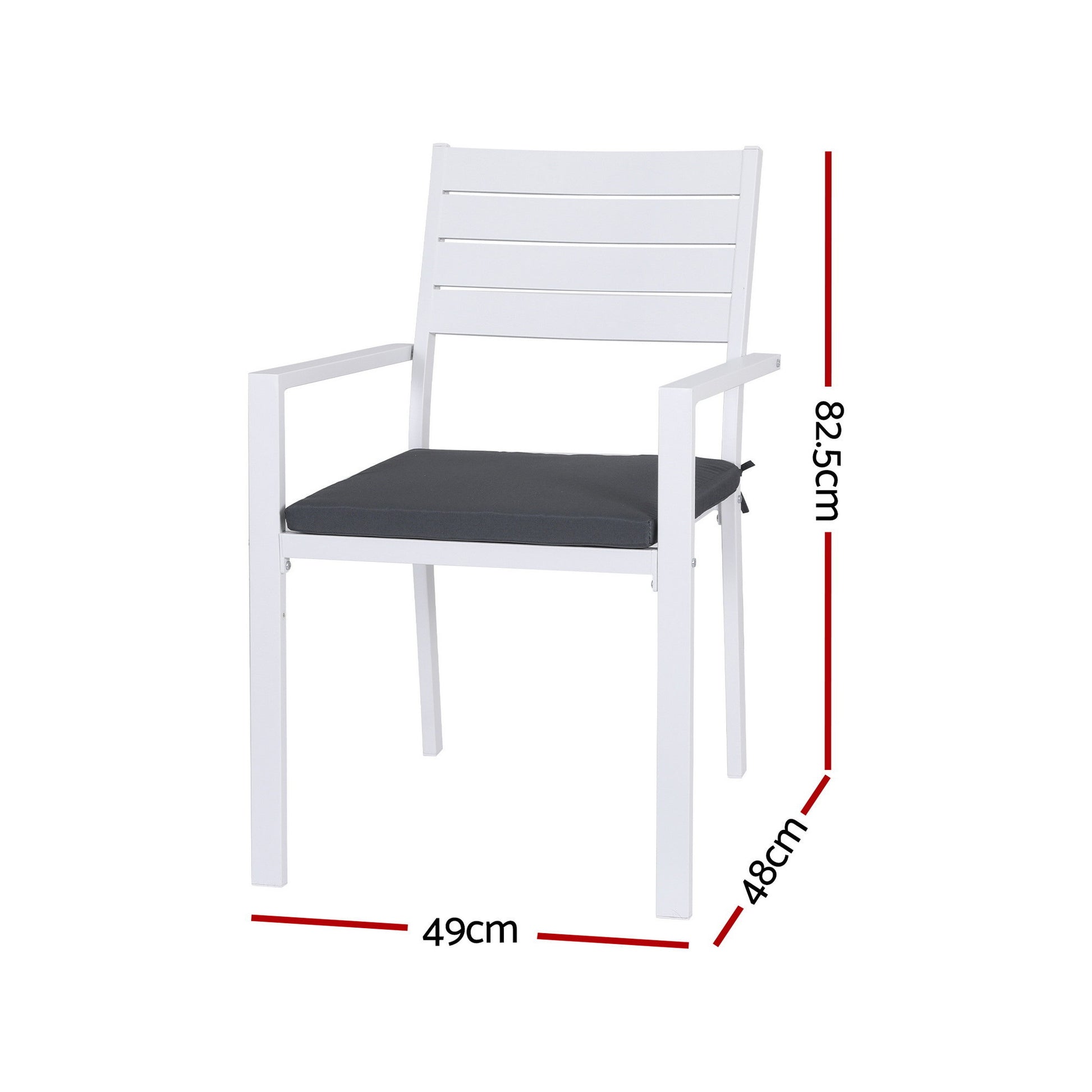 Gardeon 4PC Outdoor Dining Chairs Stackable Aluminum Lounge Chair Patio Furniture - Image 2