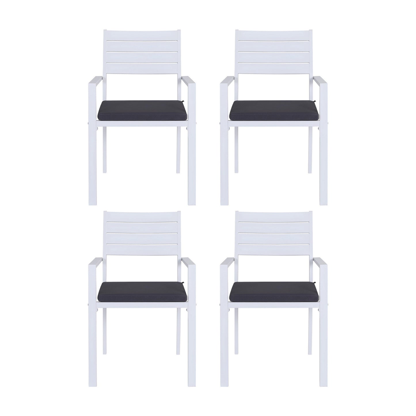 Gardeon 4PC Outdoor Dining Chairs Stackable Aluminum Lounge Chair Patio Furniture - Image 3