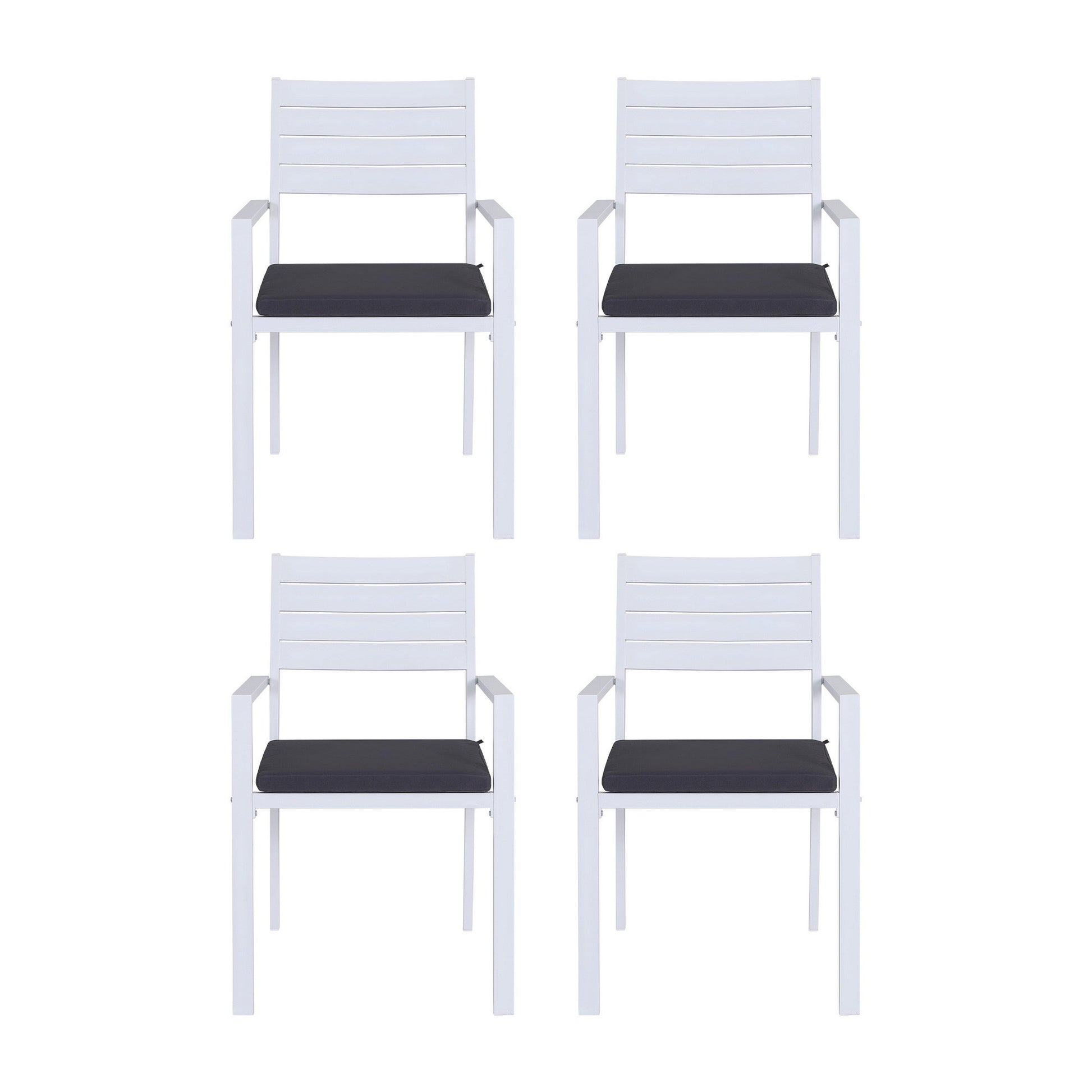 Gardeon 4PC Outdoor Dining Chairs Stackable Aluminum Lounge Chair Patio Furniture - Image 3