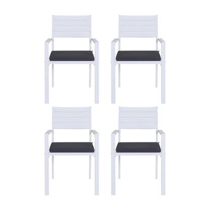 Gardeon 4PC Outdoor Dining Chairs Stackable Aluminum Lounge Chair Patio Furniture - Image 3