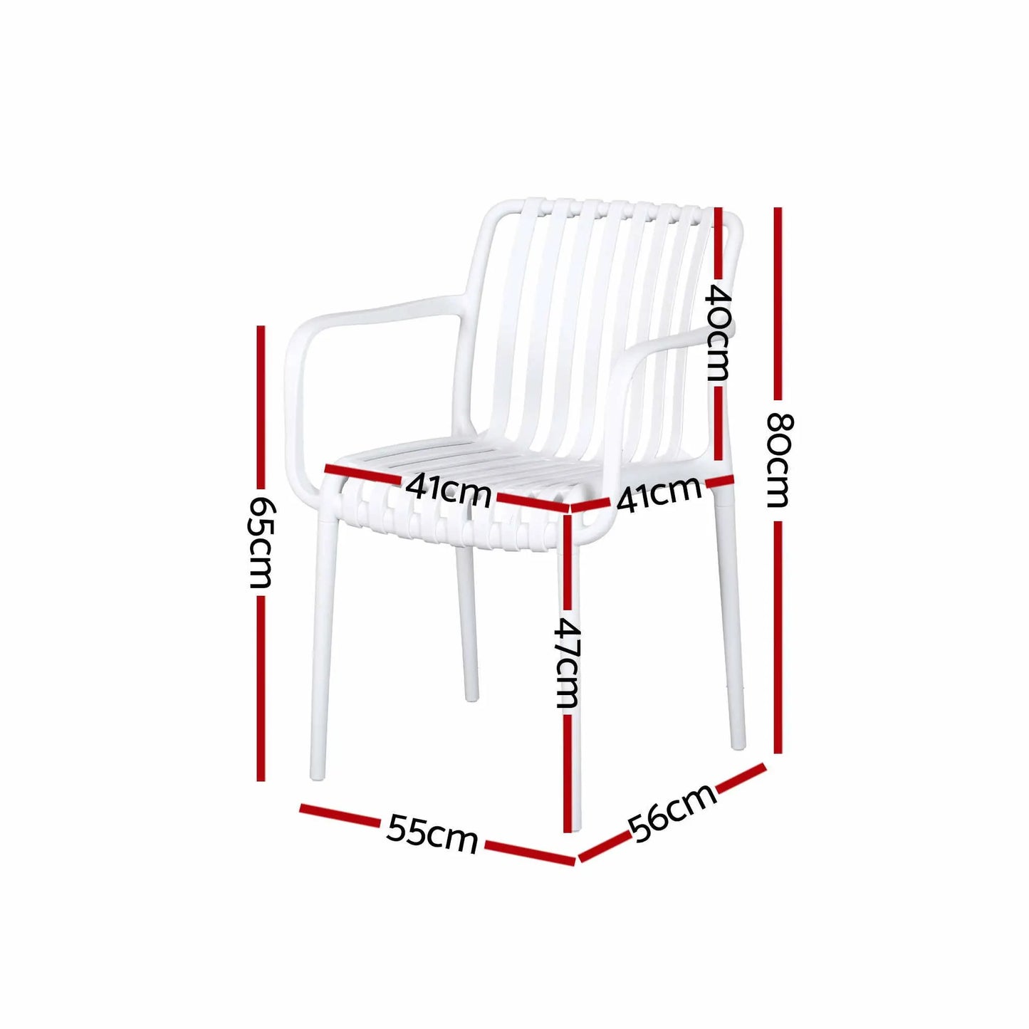Gardeon 4PC Outdoor Dining Chairs Patio Furniture PP Stackable Chair Garden White - Image 2