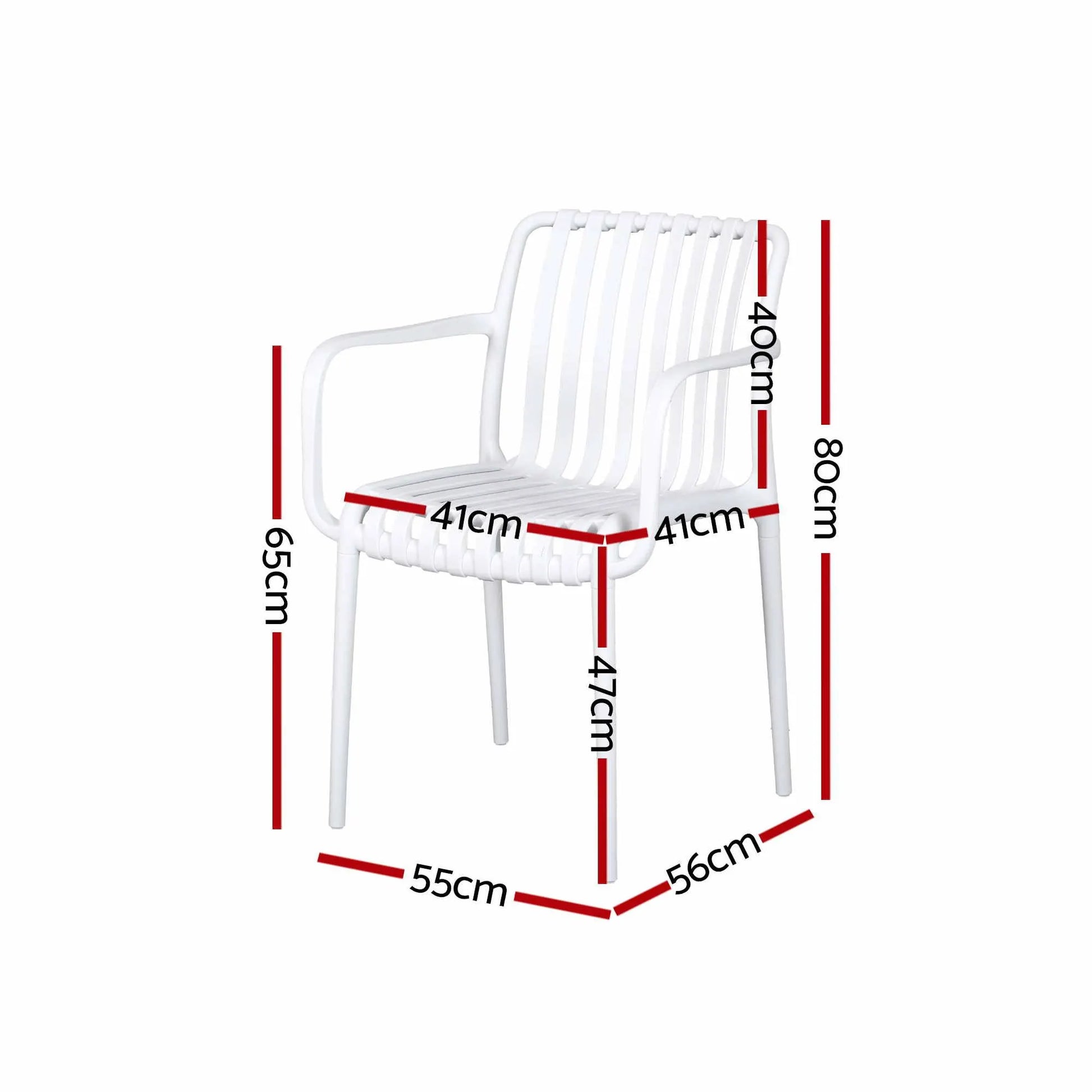 Gardeon 4PC Outdoor Dining Chairs Patio Furniture PP Stackable Chair Garden White - Image 2
