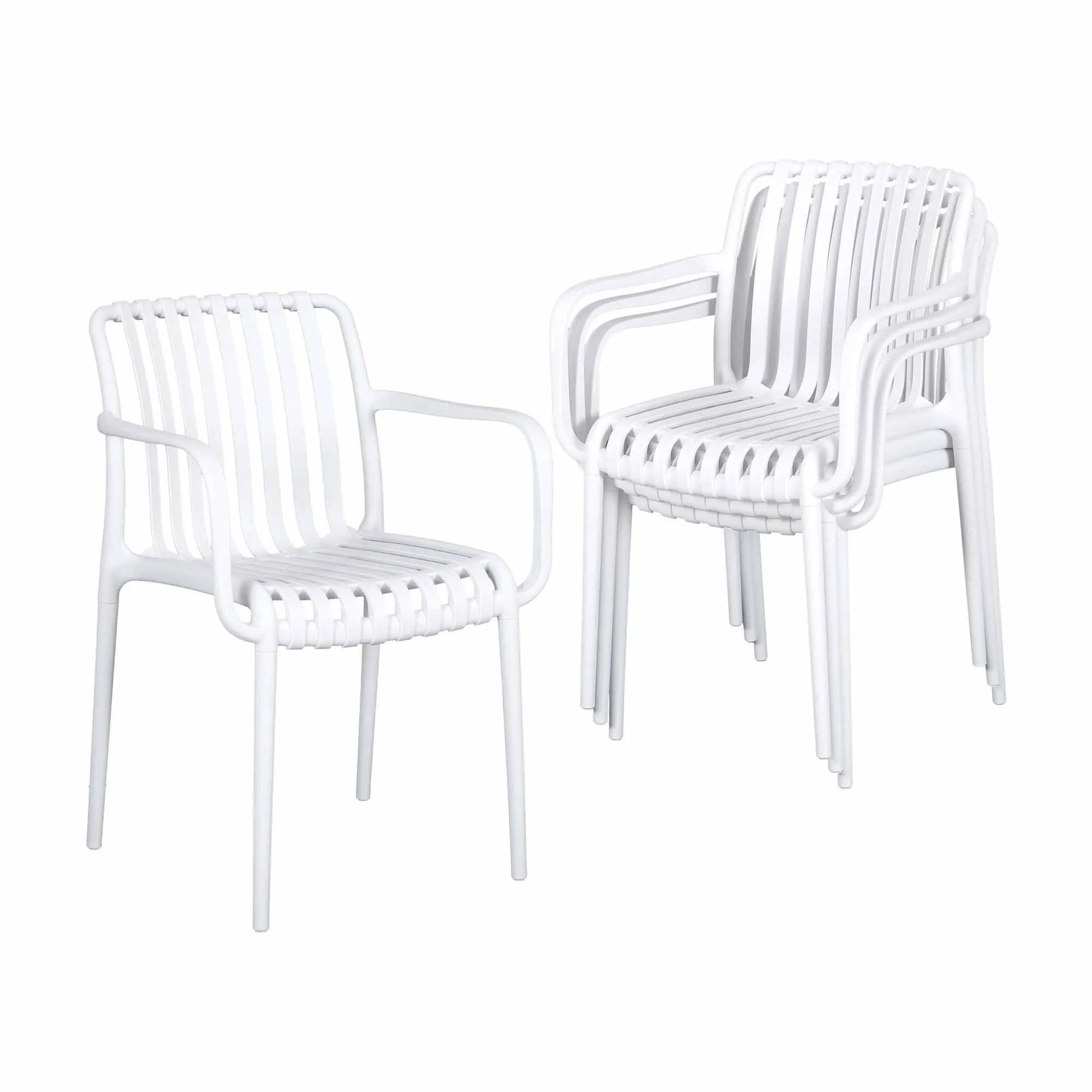 Gardeon 4PC Outdoor Dining Chairs Patio Furniture PP Stackable Chair Garden White - Image 8