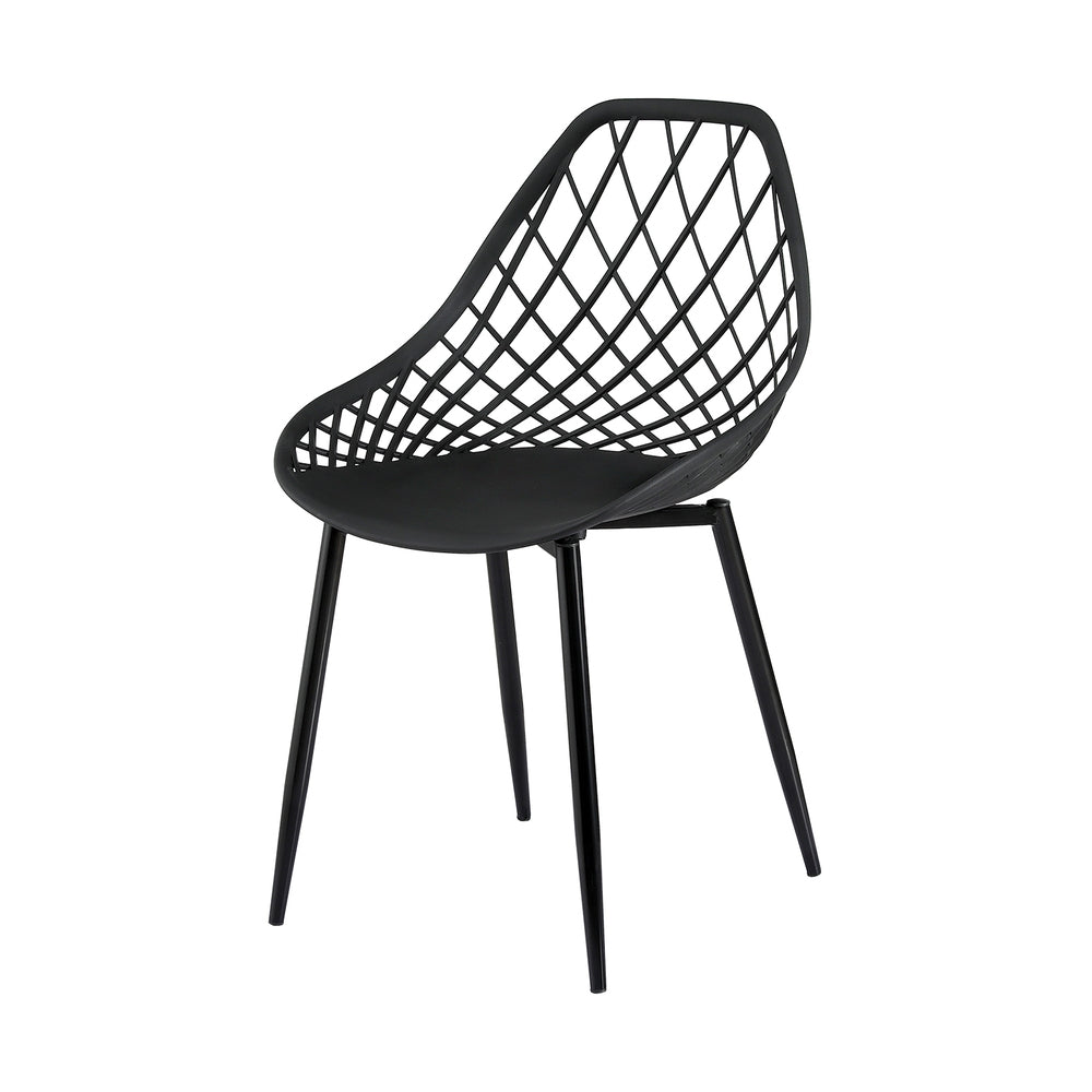 Gardeon 4PC Outdoor Dining Chairs PP Lounge Chair Patio Garden Furniture Black - Image 3