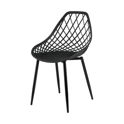 Gardeon 4PC Outdoor Dining Chairs PP Lounge Chair Patio Garden Furniture Black - Image 3